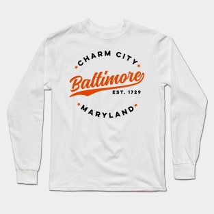 Vintage Baltimore Charm City Maryland USA Long Sleeve T-Shirt